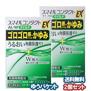 【第3類医薬品】 ライオン スマイルコンタクトEX AL-W マイルド 12ml×2個セット メール便送料無料