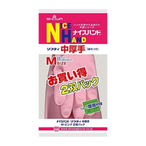 ナイスハンド中厚手 Mサイズ ピンク 2双パック