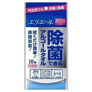 エリエール 除菌できるアルコールタオル 携帯用 10枚