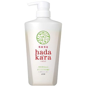 hadakara(ハダカラ)ボディソープ 保湿＋サラサラ仕上がりタイプ　グリーンシトラスの香り 本体 480ml