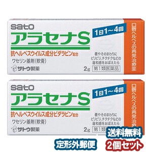 【第1類医薬品】 アラセナS 2g×2個セット ※セルフメディケーション税制対象商品 口唇ヘルペス メール便送料無料