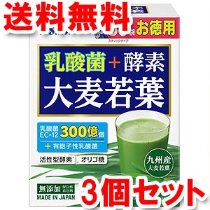 アサヒ 乳酸菌＋酵素 大麦若葉 (60袋)×3個セット