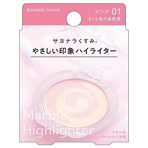 キスミー フェルム マーブルハイライター 01 ピンク 3.4g メール便送料無料