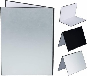 【A3サイズ】レフ板 反射板 1枚3色 白 黒 銀 折り畳み 自立 吸光 輪郭強調 補光 陰影 撮影補助機材 物撮り 照明道具 スタジオ撮影 折りた
