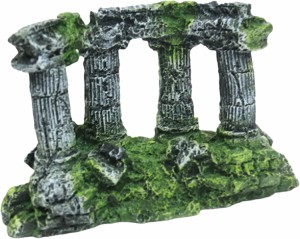 アクアリウム オーナメント 神殿 柱 4本 城 隠れ家 熱帯魚 装飾 置物 ノスタルジー 廃墟 海底都市 遺跡 水槽オブジェ アクアリウム用 水