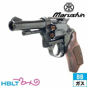 マルシン工業 ポリスリボルバー 77ミリ銃身 Xカート ハーフチェッカー木製グリップ ABS WDブラック 3 インチ（ガスガン リボルバー 本体 