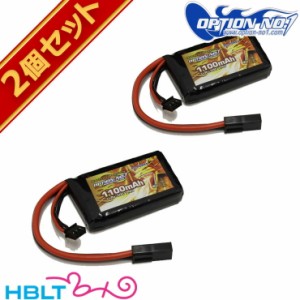 OPTION No.1 LiPo バッテリー Big Power 1100mAh 7.4V（マルイミニ・コネクター /PEQタイプ） 2個セット