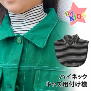 新作 【キッズ】ボーダーハイネック付け襟 キッズ 子供 子ども 女児 男児 つけ襟 付け襟 襟 衿 タートルネック ハイネック つけ襟 女の子