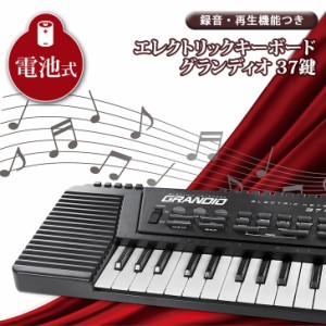 新作 エレクトリックキーボード グランディオ 37鍵 電池式 おもちゃ 玩具 キーボード ピアノ 楽器 鍵盤 電子ピアノ キッズ 子供 電子キー