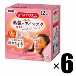 6箱 花王 めぐりズム蒸気でホットアイマスク 無香料 12枚入×6箱