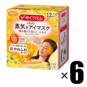 6箱 花王 めぐりズム 蒸気でホットアイマスク 完熟ゆずの香り 12枚入×6箱