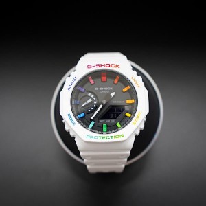 G-shock Ga2100 カシオーク　カスタマイズ  　レインボー　カラフル　GA-2100-7AJF