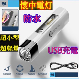 当日発送 懐中電灯 led 強力 小型 ハンディライト フラッシュライト USB充電式 高輝度 防水 緊急用 キャンプ 登山 夜釣り 停電 地震防災