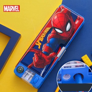 スパイダーマン ペンケース 筆入れ 多機能 ペン削り コンパス付き アメコミ ヒーロー グッズ 筆箱 学習用品 入学 小学校 中学校 雑貨 文