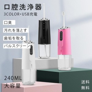 口腔洗浄器 ジェットウォッシャー USB充電 水圧 口臭 歯周病 口腔ケア 水流歯ブラシ 歯間 携帯型 大容量 家庭 旅行