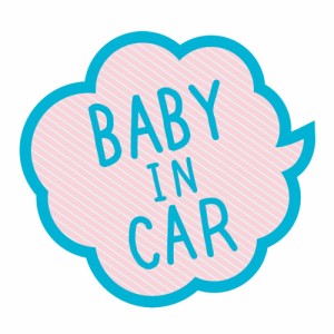 tuzuru ベビーインカー ステッカー シール 煽り運転 追い越し 防止 赤ちゃん 乗車中 BABY IN CAR 約12cm×12.5cm F