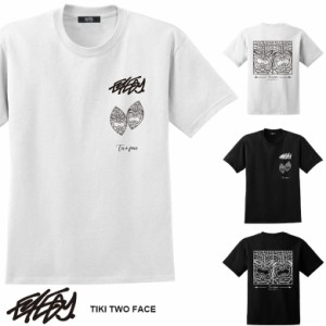 【eye-430ss】EYEDY アイディー TIKI TWO FACE ハワイの神様 ティキ ショートスリーブTシャツ 大きいサイズ WHTIE BLACK ホワイト ブラッ