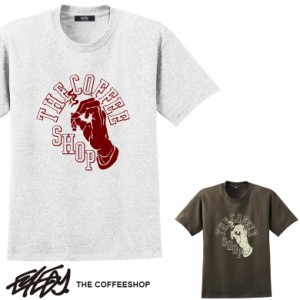 【eye-431ss】EYEDY アイディー THE COFEESHOP 架空のコーヒーショップ ショートスリーブTシャツ 大きいサイズ ASH CHARCOAL ビッグサイ