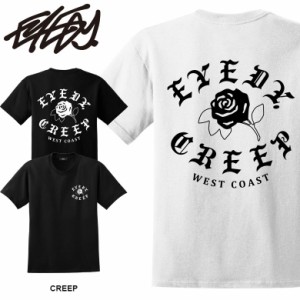 【eye-451ss】EYEDY アイディー CREEP 薔薇 ローズ ロック ショートスリーブTシャツ 大きいサイズ WHTIE BLACK ホワイト ブラック ブ半袖