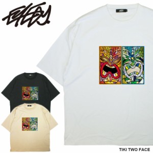 【eye-cut2304】EYEDY アイディー TIKI TWO FACE ハワイの神様 ティキ ショートスリーブTシャツ 大きいサイズ WHTIE BEIGE BLACK ホワイ