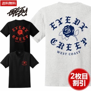 【eye-tm200】送料無料 EYEDY アイディー メンズ CREEP 薔薇 ローズ ロック 半袖 tシャツ ブランド 大きいサイズ おしゃれ ストリート 綿