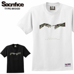 【sac-t056】Sacrifice サクリファイス TYPE WOOD 大きいサイズ メンズ Tシャツ 半袖 Tシャツ M L XL 半袖Tシャツ WOODLAND デザイン プ