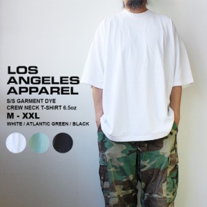 LOS ANGELES APPAREL ロサンゼルスアパレル 1801GD 6.5oz ガーメントダイ クルーネックTシャツ MADE IN USA / ビッグシルエット Tシャツ 