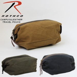 Rothco ロスコ CANVAS AND LEATHER TRAVEL KIT トラベルバッグ バッグインバッグ トラベルポーチ 人気 安い ブランド ビッグサイズ ブラ