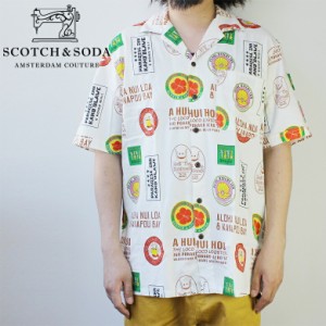 SCOTCH&SODA スコッチ&ソーダ プリントハワイアンシャツ 大きいサイズ トロピカル メンズ デザイン かっこいい おしゃれ 人気 安い ブラ