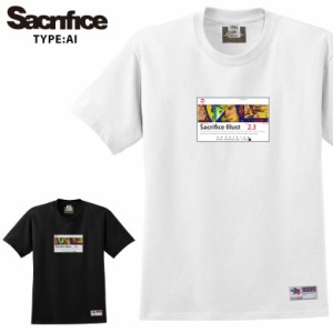 【sac-t044】Sacrifice サクリファイス 大きいサイズ メンズ Tシャツ 半袖 Tシャツ M L XL 半袖Tシャツ TYPE AI アダムの創造 デザイン 