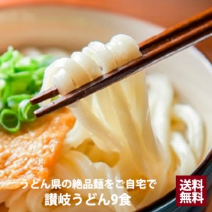 ポイント20倍 送料無料 讃岐生うどん9食セット 極太麺 メール便  通販  食品 グルメ セール ご当地 香川  お取寄せ ポイント消化 お試し