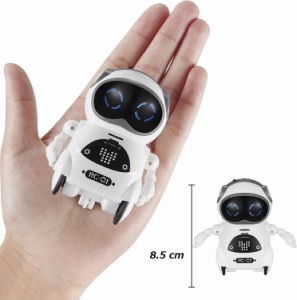 ポケット ロボット 知育教育 英語練習 おもちゃ 玩具 英会話 手のひら ミニサイズ コミュニケーションロボット スマート 3色　ホワイト、