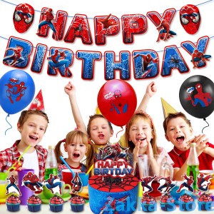 スパイダーマン誕生日飾り 飾り付け ハッピーバースデー 風船セット モンスターボール 誕生日 ケーキデコレーション バルーン ケーキ装飾
