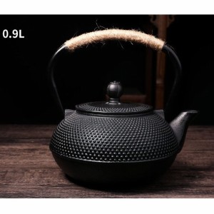 鉄器 伝統工芸品 鉄急須 きゅうす 茶こし付き ホーロー加工 鉄 茶葉 在宅 おうち時間 IH調理 直火 900ml 送料無料 置物 飾り オフィス 自