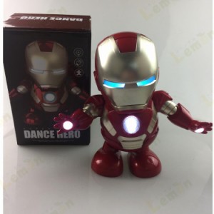 アイアンマン スパイダーマン ロボットのled音楽フラッシュ アベンジャーズヒーロー 電気ロボット子供知育玩具ボット バットマン お正月