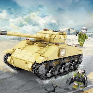 ミリタリー 戦車 アメリカ戦車 ティーガーI戦車 ブロック互換 レゴ 互換品 M4中戦車 シャーマン戦車 ミニフィグとライト付き 互換品 クリ