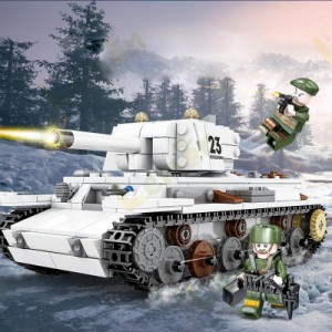 ミリタリーKV-1戦車 ソ連重戦車 ミニフィグとライト付き ブロック おもちゃ レゴ 互換品 リアル玩具 知育玩具 クリスマス プレゼント