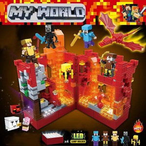 マインクラフト風 地底世界 溶岩洞窟 大人気ミニフィグ ブロック 856pcs おもちゃ 大人気ミニフィグ 知育玩具 豪華セット Minecraftレゴ