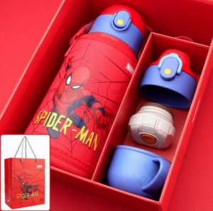 スパイダーマン水筒ギフトセット キッズ 子供用スパイダー 子供 プレゼント 保冷 保温 子供用水筒 キッズボトル 超軽量 可愛い 魔法瓶