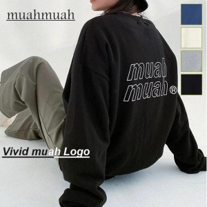 muahmuah VIVID MUAH LOGO MTM ムーアムーア レディース  スウェット 裏起毛 韓国ファッション