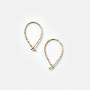 (p-r-01-carla) Carla Caruso カーラ・カルーソ 14kt Gold ピアス“Small Ribbon Hoops” 