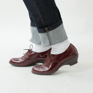 (tr-007-same1) TRAVEL SHOES by chausser トラベルシューズバイショセ レザー レースアップ ウエッジソール シューズ  レディース