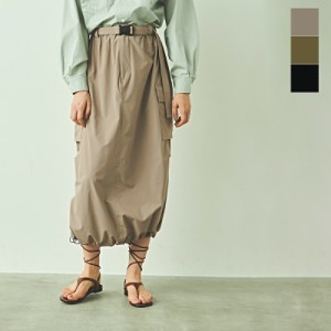 【クーポン対象】(mil24hsk3091) kha:ki カーキ エアー リップ 2way カーゴ スカート “AIR RIP CARGO SKIRT”  2024ss新作 レディース