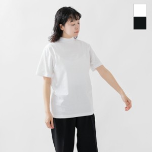 (hm1-x203) Hanes ヘインズ コットン 天竺 モックネック Tシャツ  2024ss新作 レディース