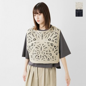 (adws-308-20)  2024ss新作 ADAWAS アダワス オリジナルコード 刺繍 ベスト “CORD EMBROIDERY VEST”  レディース【クーポン対象】