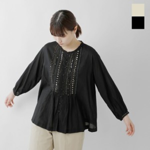 (beads-blouse)  2024ss新作 MASTER&Co. マスターアンドコー コットン ビーズ ブラウス  レディース