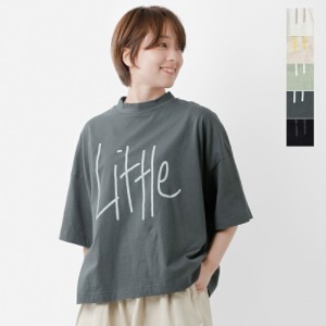 (tc24106)  2024ss新作 tumugu ツムグ ラフィ天竺 コットン ロゴプリント ハーフスリーブ Tシャツ”little”  レディース