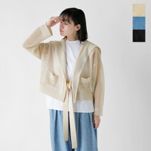 (knit183) enrica エンリカ 和紙 ブレンド メッシュ セーラーカラー ボレロ  2024ss新作 レディース