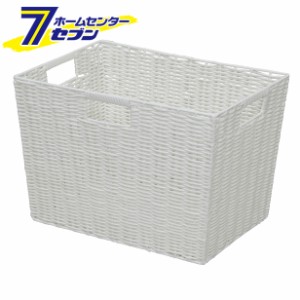 カラー編みバスケット　深型　ホワイト　KAB-38D　(2個入)アイリスオーヤマ [雑貨　収納 棚 家具 キッチン リビング　おもちゃ]
