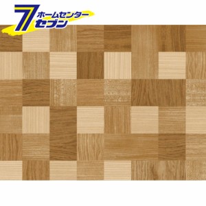 貼ってはがせる装飾シート　DEC−08 モザイクウッド柄 BR　ブラウン　80cm×100cm [DECO　SHEET　デコシート　模様替　装飾]